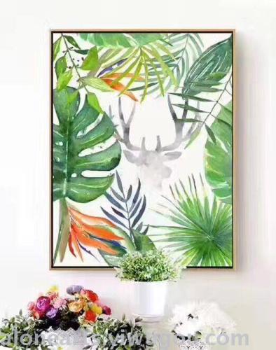 european gallery craft southeast asian style forest tropical rainforest coconut leaf plant decorative painting