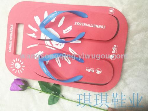 foreign trade eva cutting board flip flops beach printing customized logo advertising gift slippers