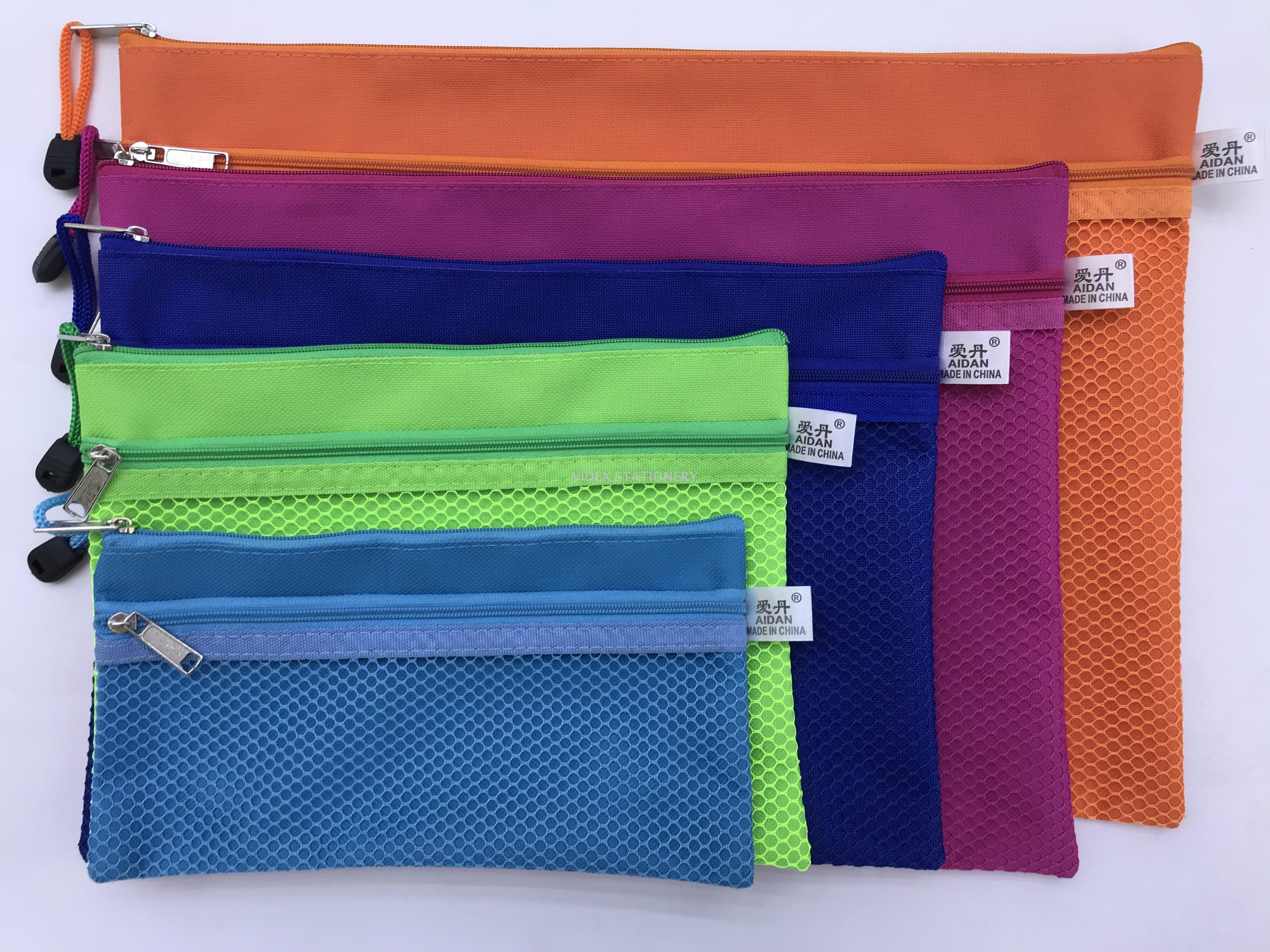 Supply Double mesh bag multi-color zipper bag A4 B4 B5 A3 B6 A6 bill bag.-