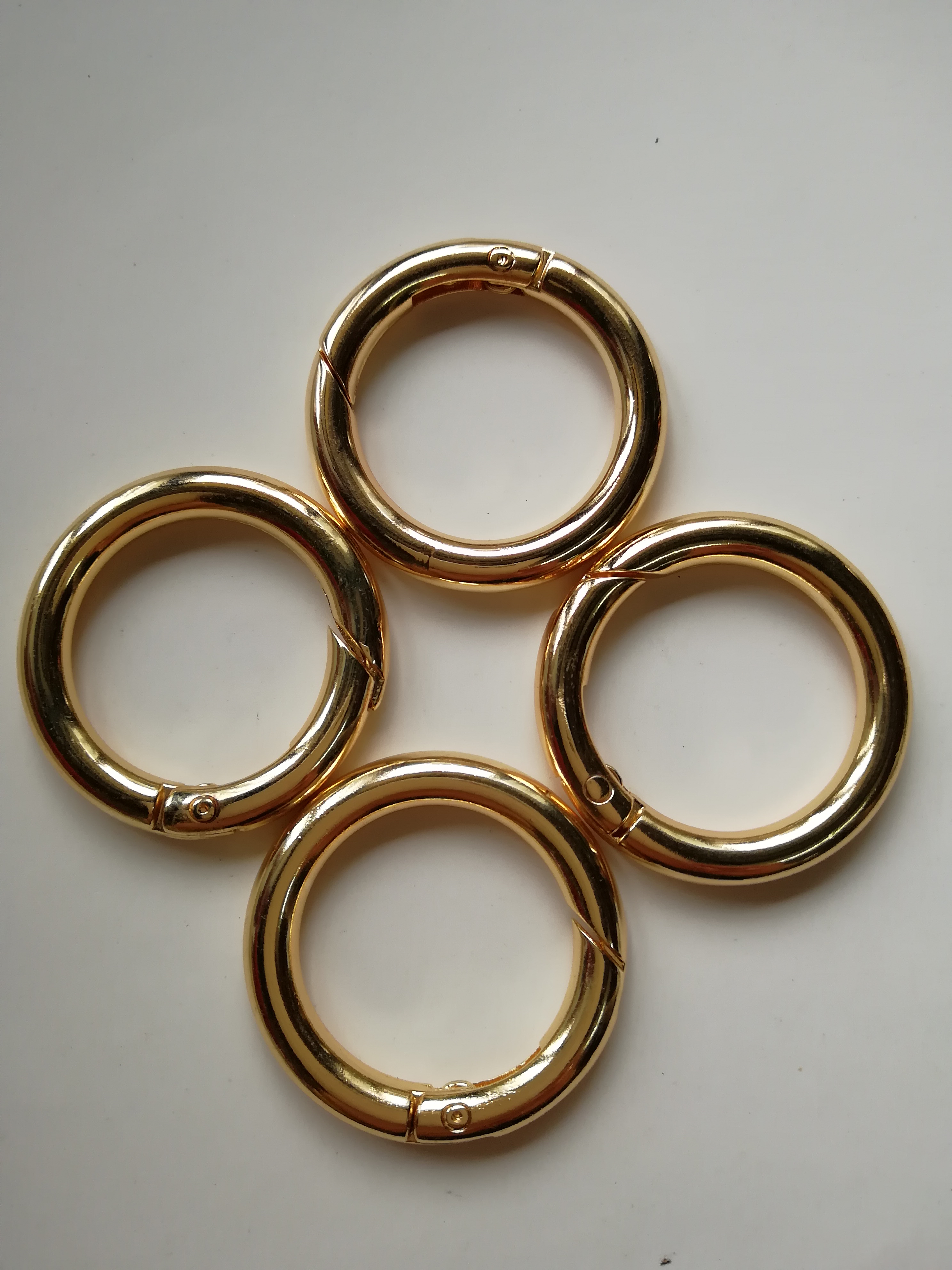 皮草毛球挂扣圆环圆形金属圈活动圈弹簧扣圈锌合金圆圈弹簧扣