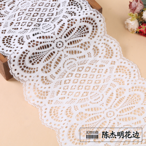 hollow symmetrical design twill solid color elastic embroidery lace skirt decorative accessories
