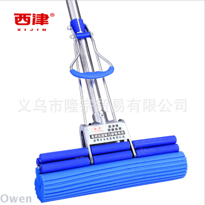 Xinjin 606 soft head rubber mop stainless steel double roller rubber mop retractable sponge for strong water absorption