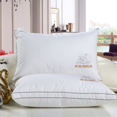 Feather velvet silk feather pillows pillows pure cotton three-dimensional special one-man pillow can be washed