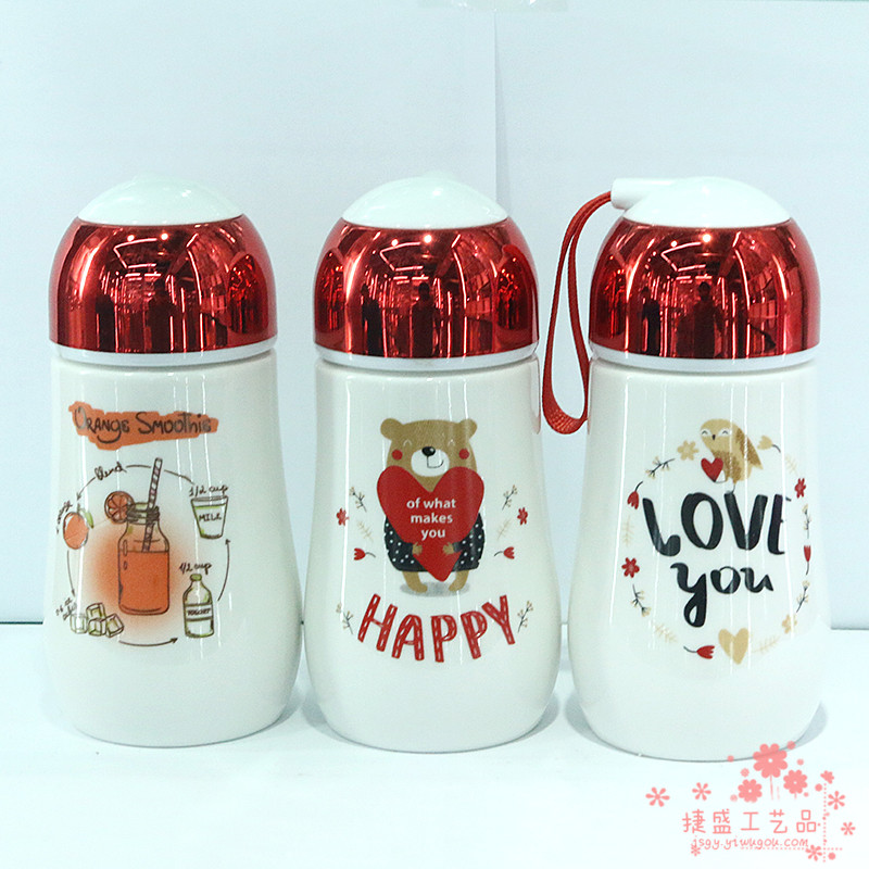 Portable Cup ceramic insulated cups with Lid mug Cups Cup wi...