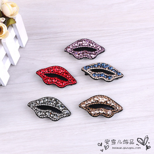 ancher rhinestone hairpin bangs clip crystal top clip lady side clip diamond-embedded headdress hairpin