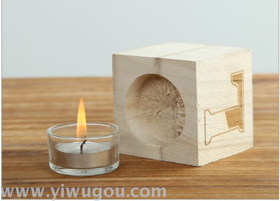 Creative Gifts simple modern candle table crafts wooden ornaments Home