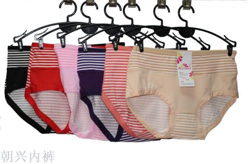 girl‘s low waist underwear milk silk horizontal strip korean and japanese version