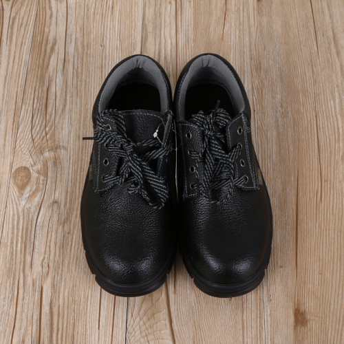 Men Black Thick-Soled Non-Slip Wear-Resistant Work Shoes Durable Factory Direct Sales Genuine Leather Safety Shoes