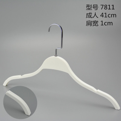 Factory direct sale of white - color flat hook plastic clothes rack clothes for men and women clothing wholesale.