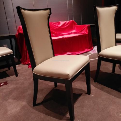 Shanghai Star Hotel Oak Chair Modern Chinese Solid Wood Chair European Soft Roll Leather Oak Chair