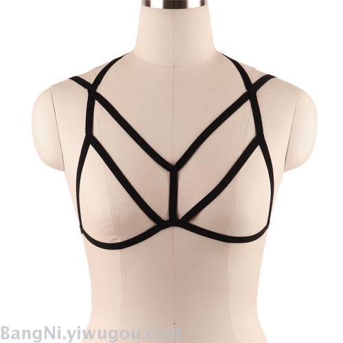 Foreign Trade European and American Fashion Dew Strap Corset Gothic Harajuku Body Harness Sexy Sexy Bra 