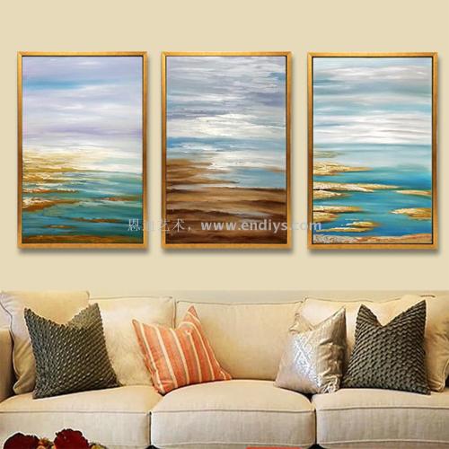 Pure Oil Painting： modern European and American Style Home Boutique Hand-Painted Oil Painting Sea Series，