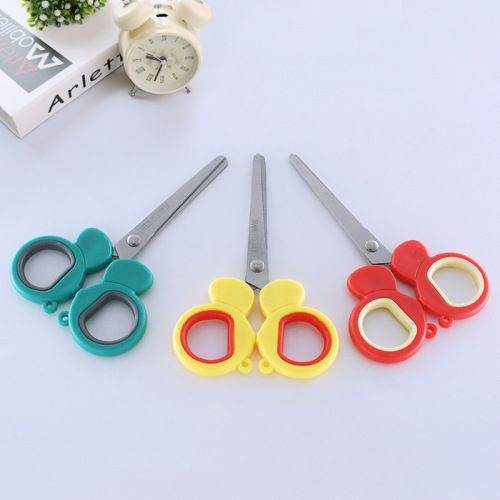 Penghao Children‘s Color Cartoon Scissors Scissors for Students Hair Trimmer Art Paper Cutting Scissors