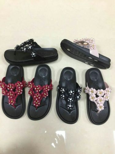 New Slippers Women‘s High Heel Flower Slippers Foreign Trade Slippers