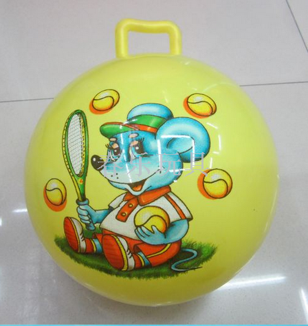 Factory Direct Sales Thickened plus-Sized 45cm Handle Horn Children Inflatable Fitness Ball Jumping Ball Wholesale