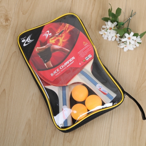 Shakehand Grip Pen-Hold Grip Table Tennis Rackets Finished Product Double Shot Ping-Pong 2 Pieces Racket Bag 3 Balls