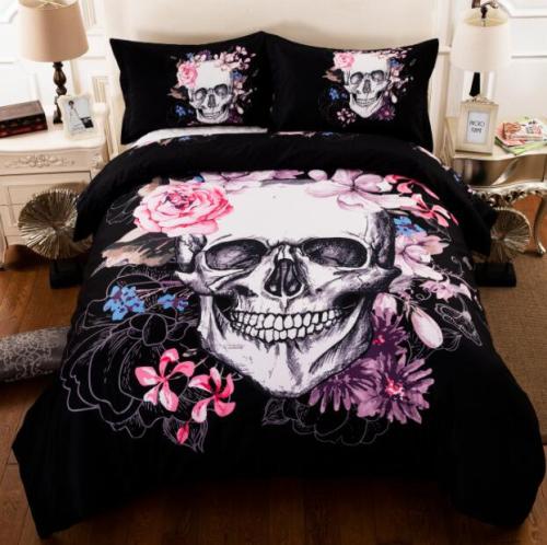 Ywxuege Home Textile Cross-Border E-Commerce Exclusive Flower Skull Plain British American Size