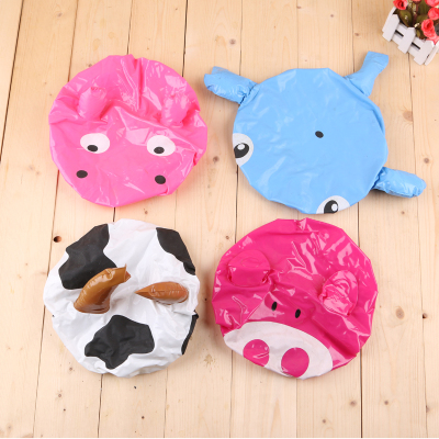 Home music household goods home lovely cartoon bath hat with water bath hat.
