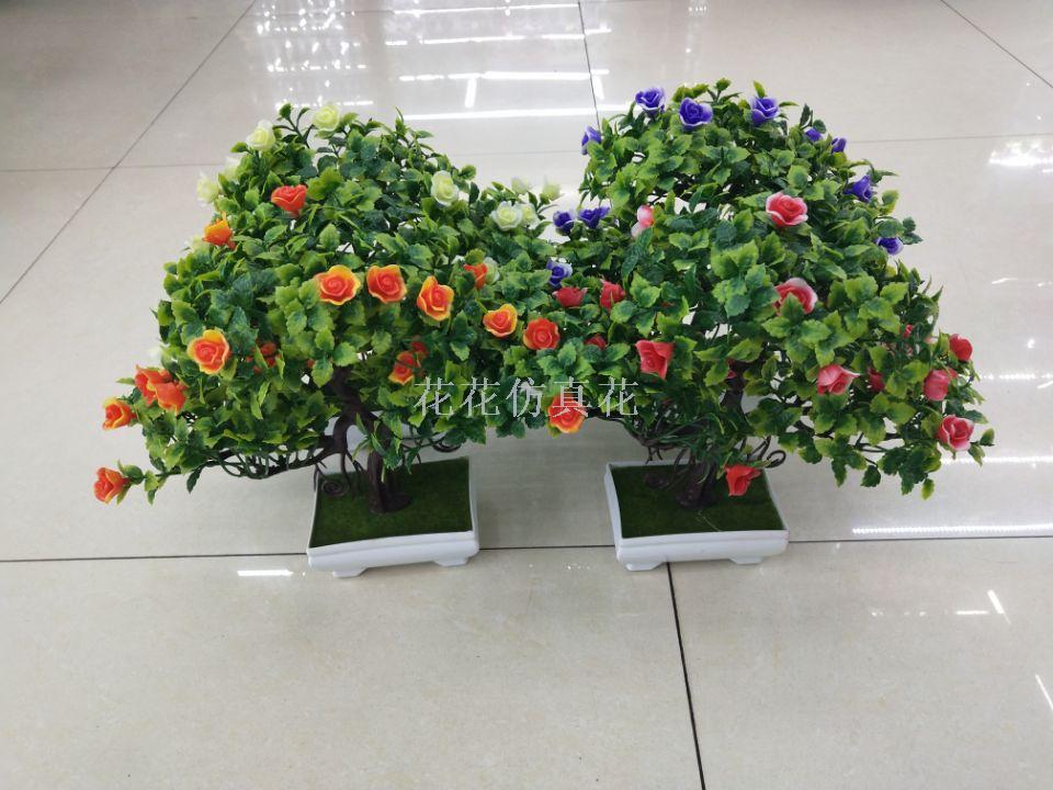 simulation decoration small bonsai rose tree decoration living