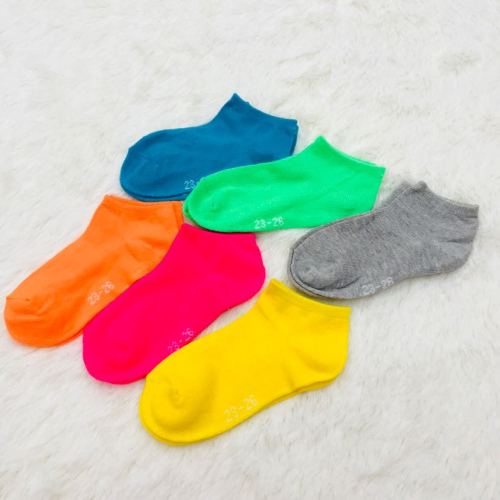 Stall Candy Color Children‘s Low-Cut Socks Low-Cut Socks Socks Invisible Socks Children‘s Socks Polyester Cotton Socks