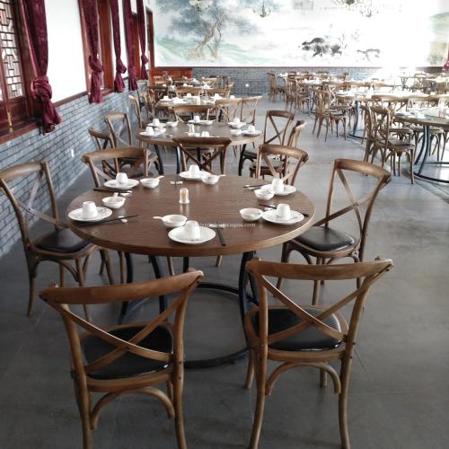 Zhoushan Leisure Restaurant Solid Wood Cross Chair Fashion Restaurant X Chair Theme Restaurant Solid Wood Dining Chair