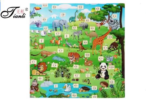 eva color printing animal world puzzle mat