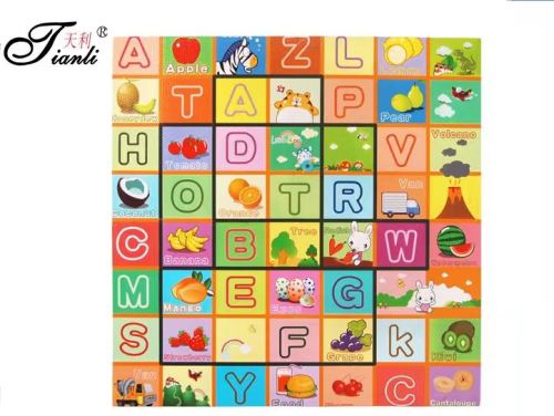 eva color printing fruit letter floor mat puzzle