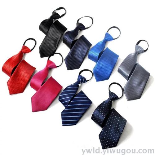Men‘s Professional Tie 8cm with Zipper Lazy Tie Pull Peels Tie Workwear Uniform Shirt