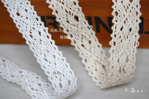 .1cm Beige White Cotton Thread Lace/Children‘s Clothing/Home Textile Fabric/DIY Handmade Patchwork Material 