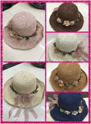Hand-woven paper rope raffia straw hat