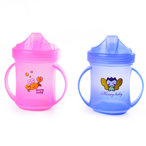 [honey baby] children‘s suction cup cup with straw children cup plastic water cup children‘s straw cup cup with straw