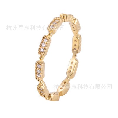 Hot Sale European and American Hot Ebay AliExpress Fashion Female Ring Fine Gold-Plated Copper Ring