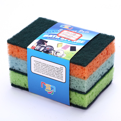 factory direct sales super thick three pack color scouring pad kitchen magic decontamination oil-free lint-free dishcloth wholesale
