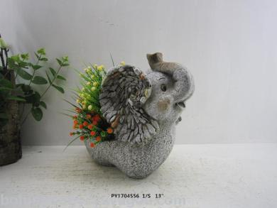 大象花盆树脂摆件