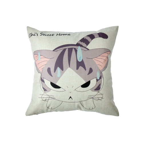 korean cartoon cute cat cotton linen pillow case