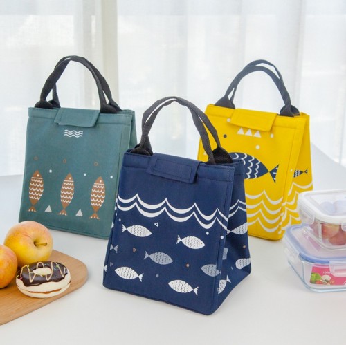 Handbag Lunch Bag Fish Music Sky thermal Bag Picnic Portable Ice Bag Lunch Bag Portable Lunch Bag Student Meal Bag 