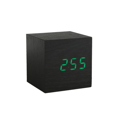Foreign trade custom wood clock LED intelligent sound control alarm clock creative night light silent calendar clock.