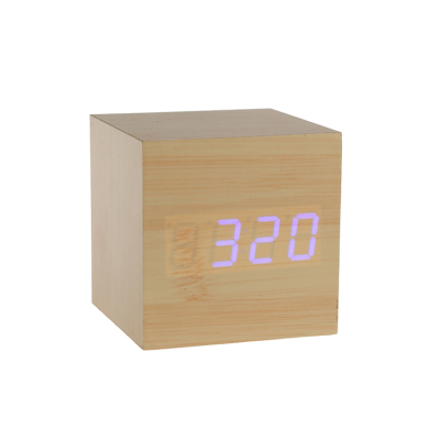 Creative voice control wood clock fashion snooze alarm manufacturer wholesale LED display temperature electronic clock.