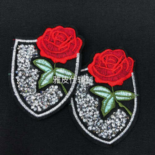Embroidery Rose Rhinestone Accessories 2018 New