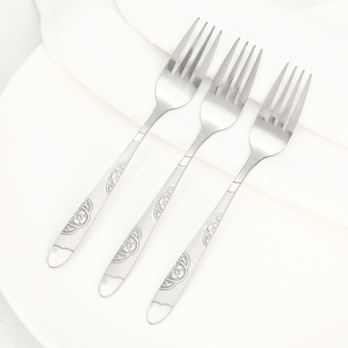 chengfa stainless steel tableware rich flower fork stainless steel fork western fork factory direct sales