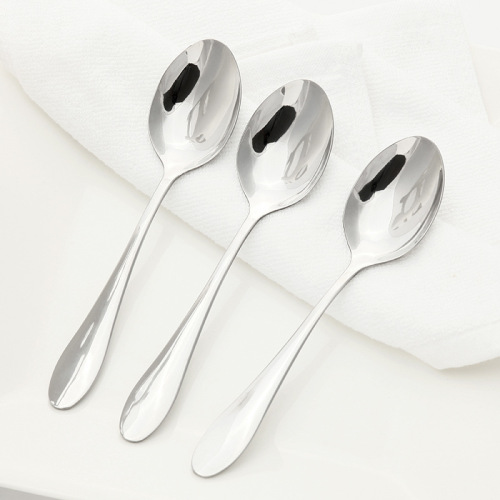 bare tip spoon 430 stainless steel spoon chinese and western food spoon tableware factory direct sales five numbers