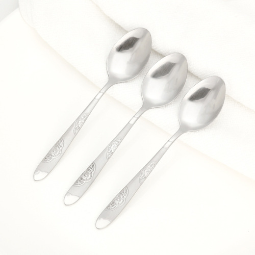 Chengfa Tableware Rich Flower Spoon Stainless Steel Spoon Factory Direct Sales