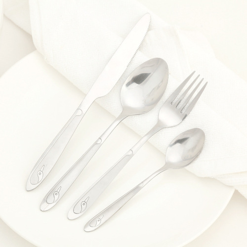 Tableware Swan Knife， Fork and Spoon Four Components Stainless Steel Knife， Fork and Spoon Factory Direct Sales 