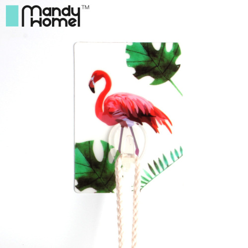 creative flamingo plastic hook behind the door clothes hook strong seamless hook high quality sticky hook