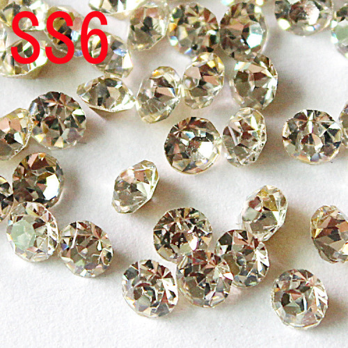 factory direct sales ss6 international trade a crystal high lead electroplated solderable rhinestone round pointed bottom rhinestone wholesale