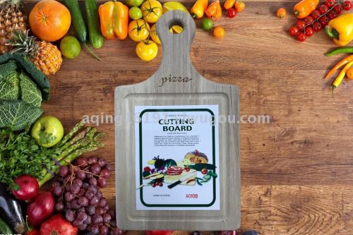 Thai Imported Rubber Solid Wood Chopping Board Chopping Board Fruit and Vegetable Bread Cheese Cake Pizza Plate Branding