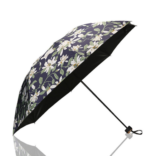 lily foldable creative outdoor sun umbrella female black glue sun protection uv sun umbrella rain dual-use umbrella korea