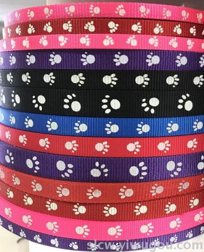 pet traction rope elastic drawstring nylon ribbon + ultra-stretch rubber band jacquard belt dog foot belt