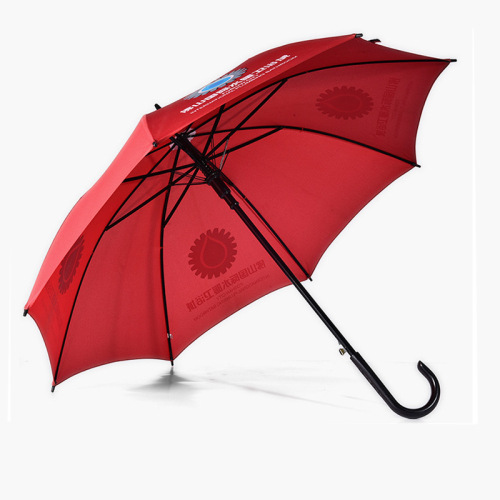 Umbrella Factory Custom Umbrella Long Handle Red Advertising Umbrella Custom Logo Curved Handle Straight Umbrella Custom Printing