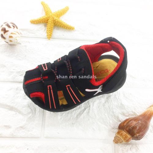 Children‘s Beach Sandals Closed Toe PVC Foreign Trade Boys Pu Surface Injection Molding Beach Shoes South America Africa Hot Sale